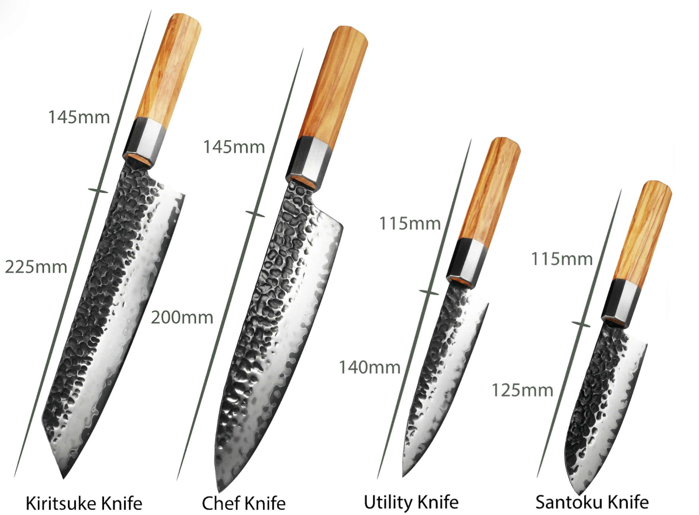 Olive wood set i 4 delar